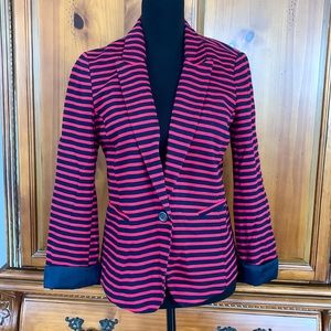 Loft Stripped Blazer in Red and Navy Blue